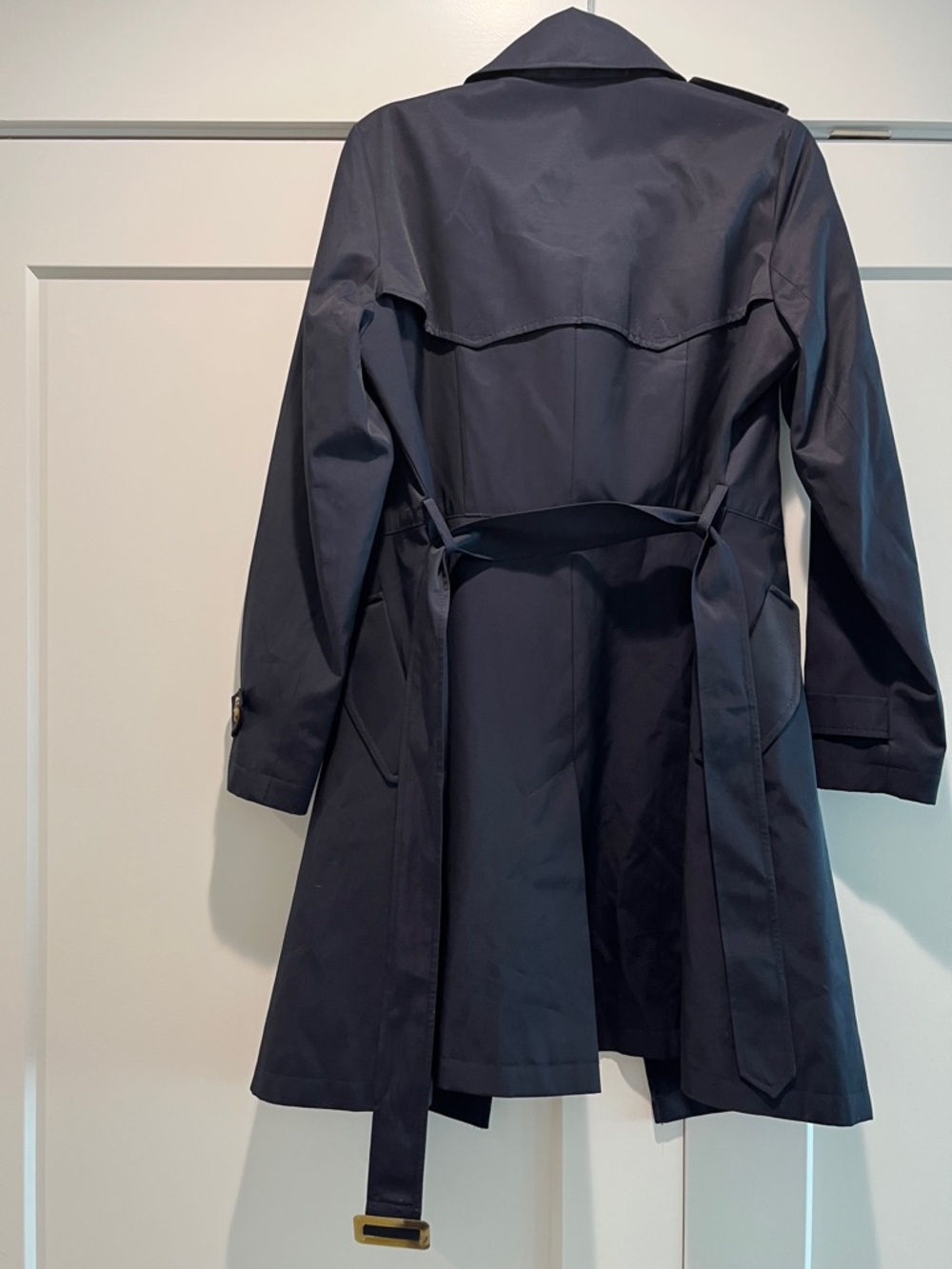 Ralph Lauren Navy Double-Breasted Trench Coat with Belt - Picture 3 of 6